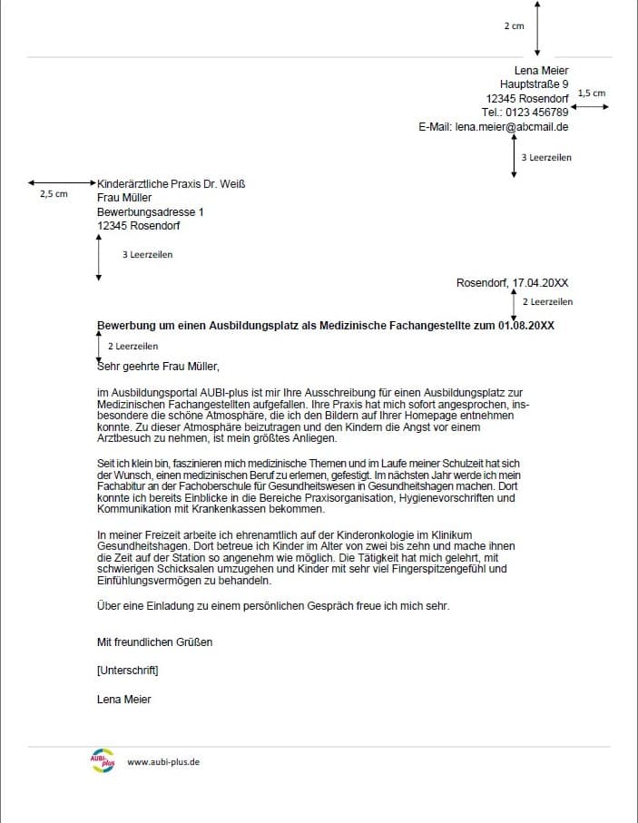 Word-Vorlage für das Bewerbungsschreiben als Medizinischer Fachangestellter / Medizinische Fachangestellte